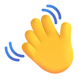 Hand wave emoji