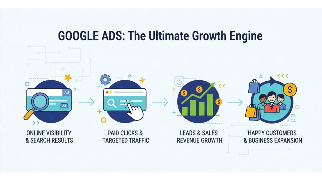 Professional Google Ads agency team collaborating on expert advertising strategies to unlock business growth and maximize ROI for clients.