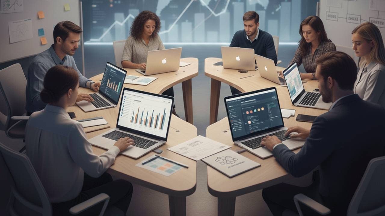 About Enneaagon – Digital Marketing Agency in Bangladesh, team working on data-driven strategies in a modern office environment.