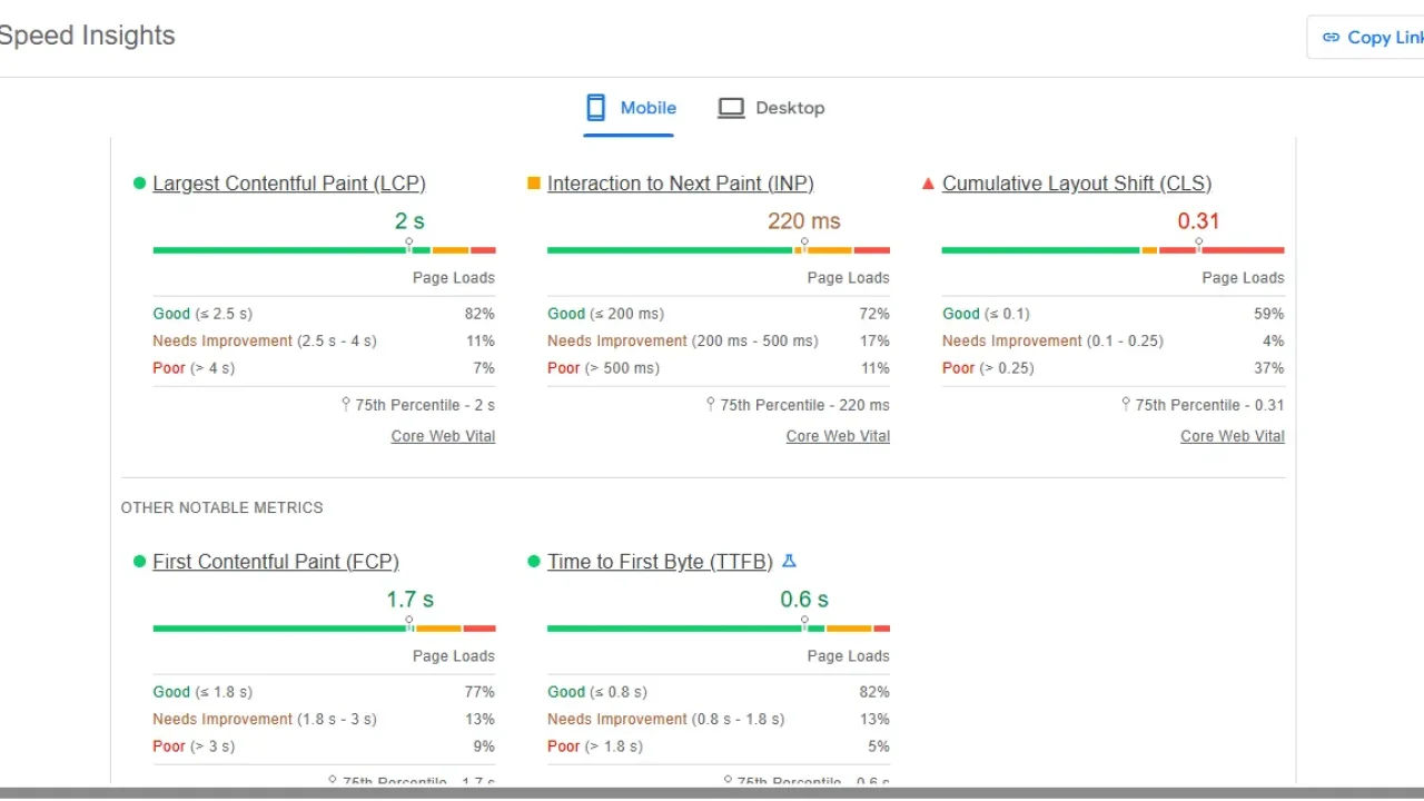 Site speed optimization Work Demo