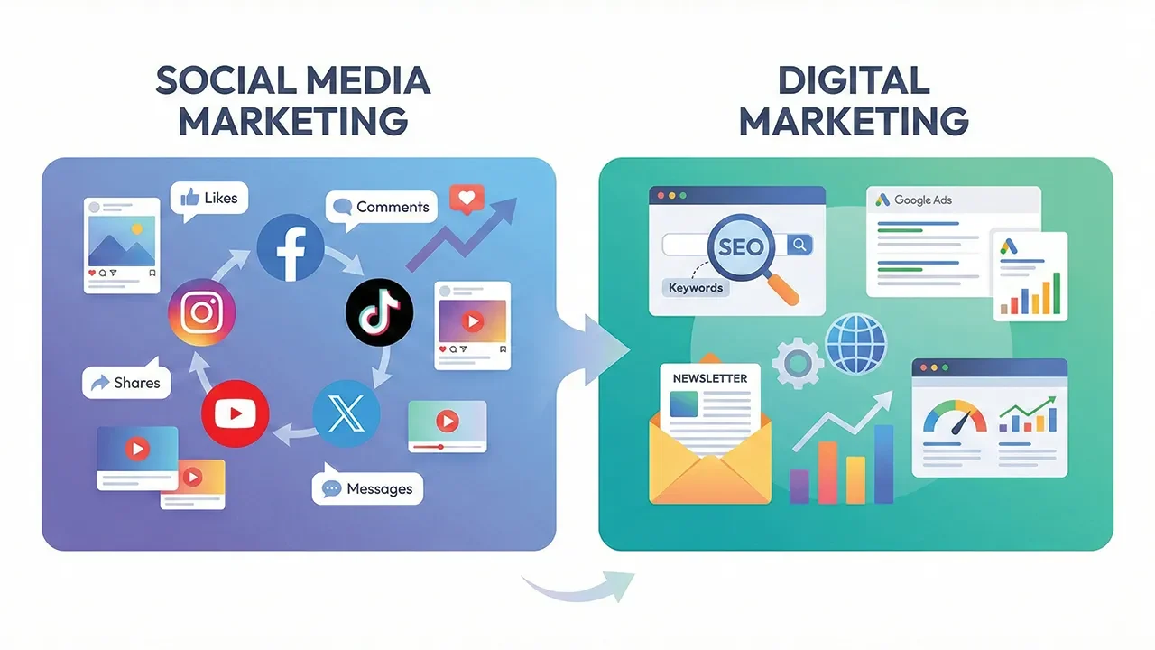 Social Media Marketing vs Digital Marketing